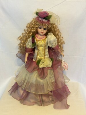 VTG! Dan Ea Danea Porcelain Collection Doll 19  Mary With Stand And Tag # 1/2500