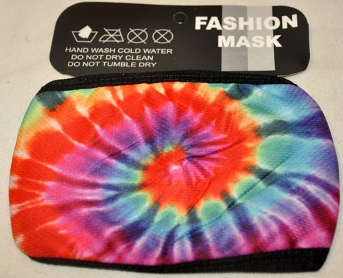 Tie Dye Swirl Gefütterte Baumwolle Gesichtsmaske Rot Rosa Grün Waschbar Wiederverwendbar Neu - Bild 1 von 2