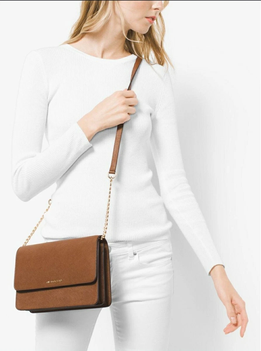 Michael Kors Daniela Large Gusset Crossbody Leather Bag