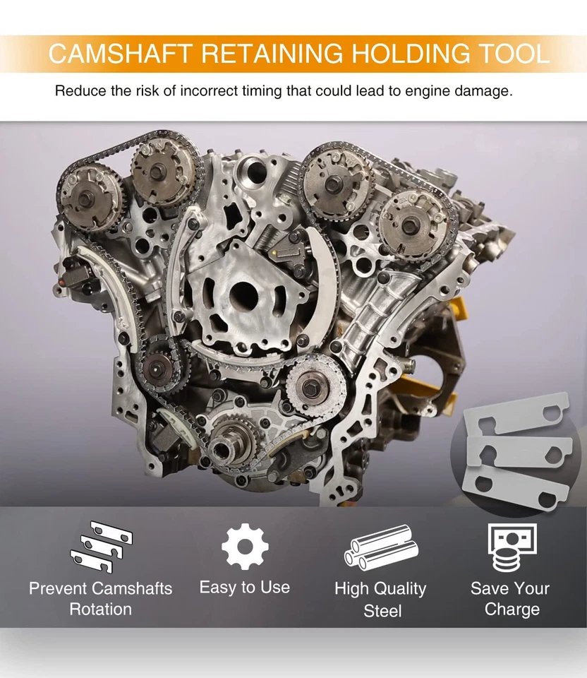 Kit de herramientas de retención de árbol de levas de 3 piezas para Buick GM Cadillac Opel Saab EN48383 EN46105 Foto 2 de 4