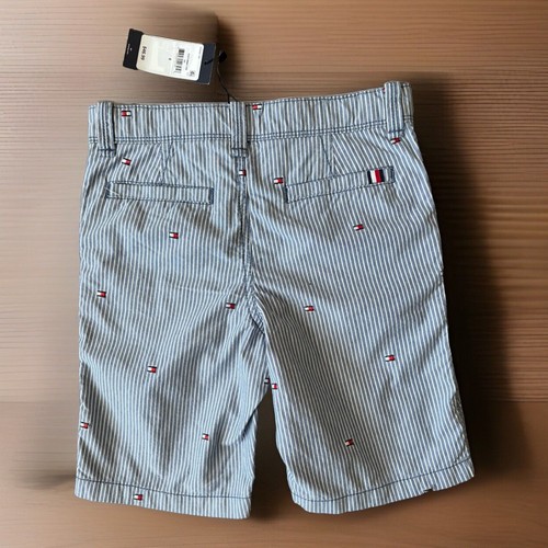 Tommy Hilfiger Boys Blue And White Striped Bermuda Shorts Size 8 New With Tags - Picture 2 of 11