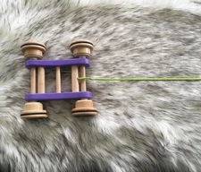 Wooden Pull Along Toddler Walking toy Purple Wagon Green Toys