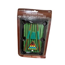 Classic Games Pool Table Game 24 Piece Miniature Tabletop Billiards Set New