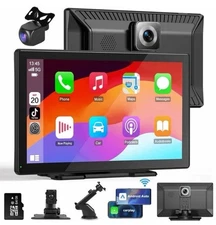 HOMPOW RC07 9" Apple CarPlay & Android Auto – Portable Car Stereo with 4K Dash