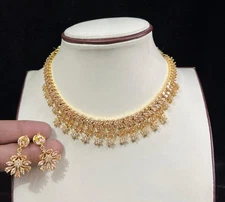 Indian Bollywood Bridal PartyWear Gold Plated cz Jewelry Set Weding Women rm27
