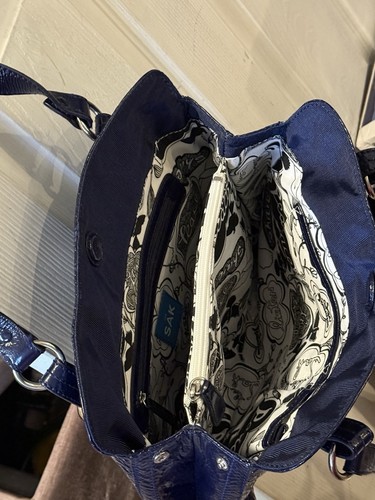 THE SAK Original Navy Blau Leder Schultertasche Boho Hobo Handtasche Geldbeutel - Bild 6 von 11