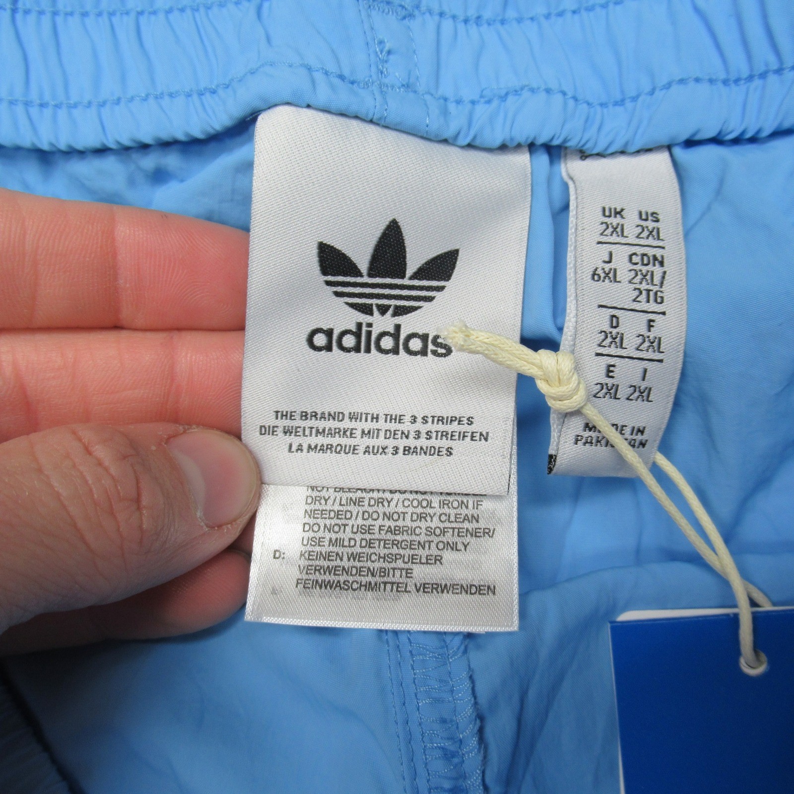 Adidas Shorts Mens 2XL Blue Drawstring Light Adicolor Classics Sprinter $45 NEW thumbnail 3