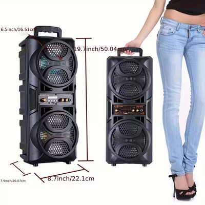 Drahtloser Bluetooth Lautsprecher Ghettoblaster 300 W Dual 6,5'' Subwoofer schwerer Bass Party