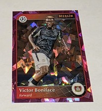 2024/25 Topps Merlin Chrome UEFA Club Comp Atomic Pink Victor Boniface 003/199