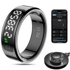 Smart Ring Health Tracker Fitness Sleep Heart Rate Waterproof Smartwatch for ...