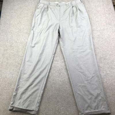 Zanella Pants Mens 40 Gray Super 130s Wool Pleated Lora Piana Straight Italy