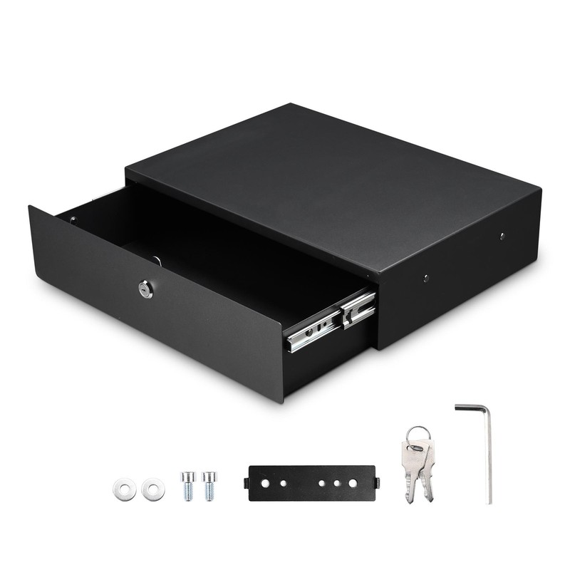 YesSources Locking Drawer 15kg Capacity Secure Storage for IT Data Center Black