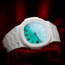 Patek Philippe Nautilus 5711 White Ceramic Blue Dial AET Remould Complete Set