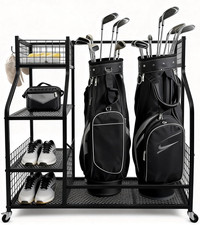 Sports Equipment Organizer, Golf Ball Storage Rack Golf Bag Holder for Garage,