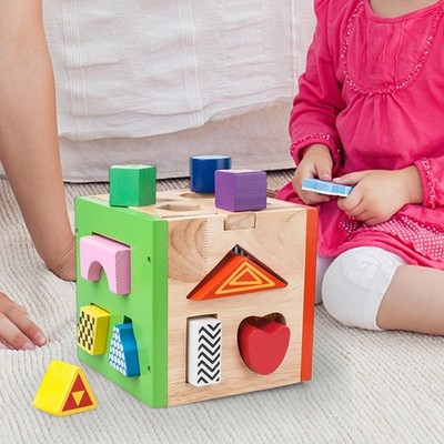 Kreative Holzform Sortierkasten Bausteine Feinmotorik für Alter 3+