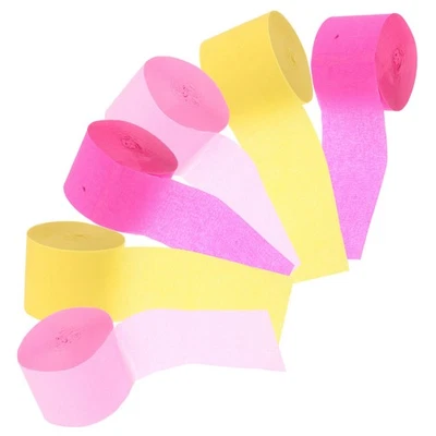 6 Rolls Rouleaux De Papier Crépon En Vrac Serpentins Banderoles D'anniversaire - Photo 1/4