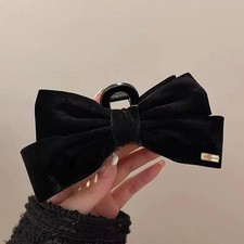 01Pc Women Accessories BowHair Claw Accessories Girls Solid Color Cross Bow Pony