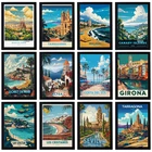 Vintage Travel Holiday Poster Retro City Print Spain Decor Wall Art A5 A4 A3