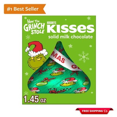 Festive KISSES Grinch Solid Milk Chocolate Gift Box, 1.45 oz - Delight Everyone