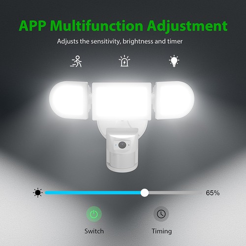 Floodlight Camera Outdoor Wired, 2K QHD Security Cam with Motion-Activated 3 ... - Picture 6 of 9