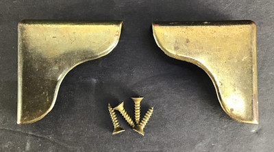 Pair Of Vintage KBC Brass Furniture Corner Trim Pieces 2''X2''X.75''