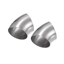2pcs OD 3.5 Inch 45 Degree SS304 Stainless Steel Bend Tube Exhaust Elbow Pipe 