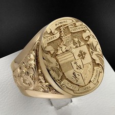 Handgefertigter Herren 18 Karat Gold Pate Dru...