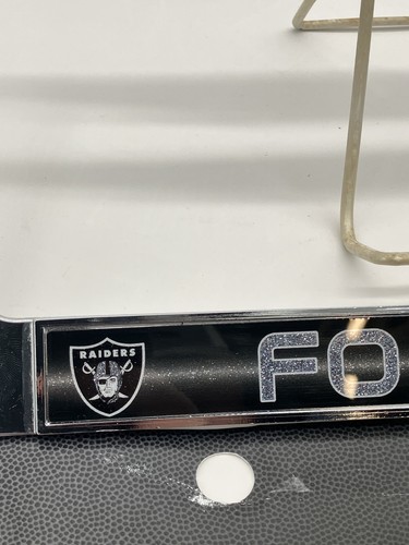 NFL Oakland Raiders Black Laser Cut Chrome License Plate Frame - Picture 2 of 5