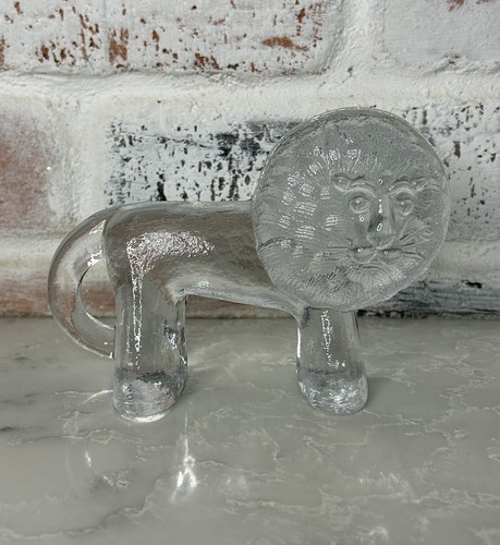 Kosta Boda Kunst Glas Bertil Vallien Zoo Serie Löwe Figur Briefbeschwerer Schweden