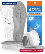 Insoles Men, 4D Cloud Insoles for Women Men, Arch Support and Shock Absorbing