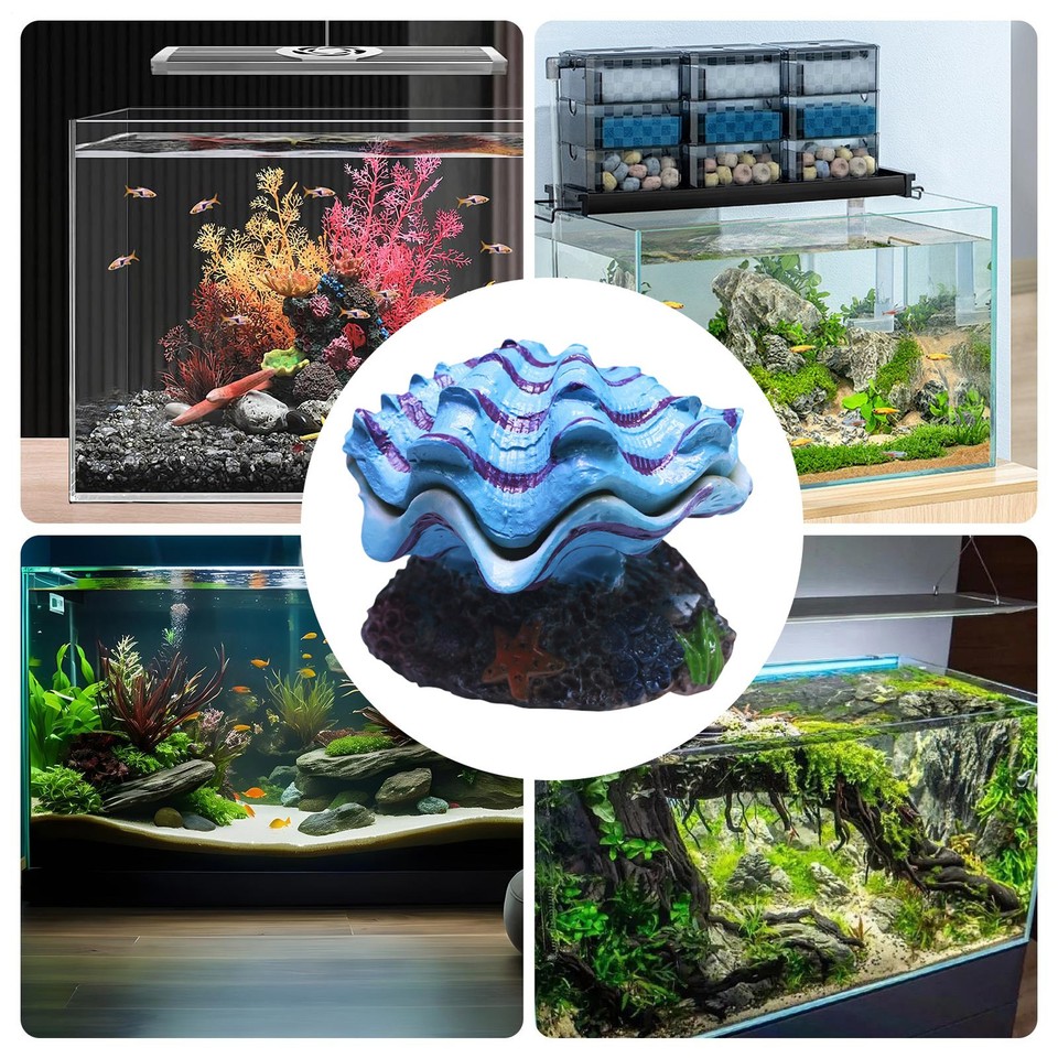 Fish Tank Ornament Aquarium Decoration Resin Shell Fish Tank ...