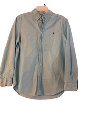 Ralph Lauren Boys Light Blue Button-Down Collared Shirt L 14-16 Long Sleeve