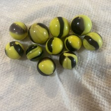 Vintage Lot of 11 Marble King Bumblebee Marbles. Nice