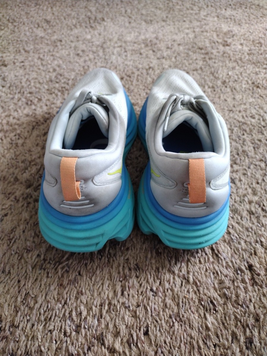 Hoka Mens Shoes 9.5 One One Bondi 8 Ice Flow Bit Of Blue Running Training View 3