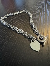 Tiffany & Co. Heart Tag Toggle Chain link Necklace Sterling Silver 925