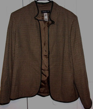 Women's szie 14 Jones New York Collection brown/black harringbone blazer