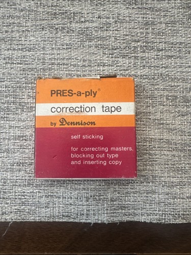 Vintage pres a ply perforated correction tape Dennison Self Sticking 43-162