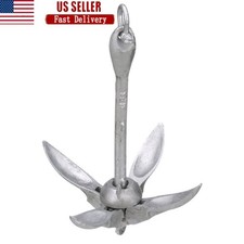 Grapnel Folding Anchor Galvanized Iron Strong Grip Marine Storage 5Lbs New