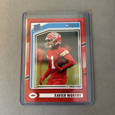 2024 Donruss Xavier Worthy Press Proof Red Rated Rookie #398 Chiefs