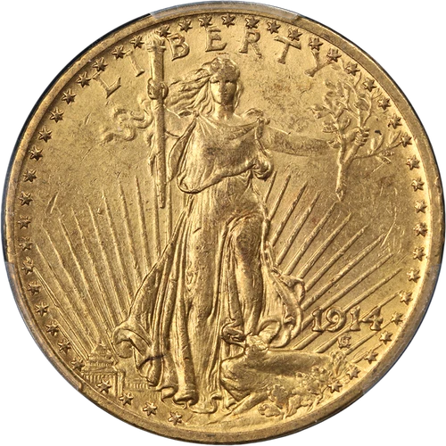 1914-P Saint-Gaudens Gold $20 PCGS AU58 Nice Eye Appeal Nice Strike