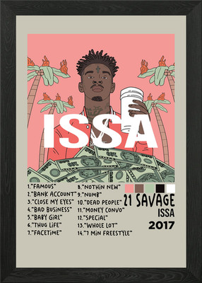 21 Savage Issa Album Cover Framed Wall Art Poster Canvas Print Picture