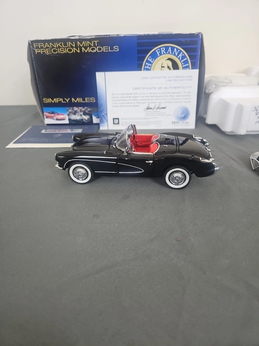 Chevrolet Corvette 1956 Cabriolet Hard Top - Franklin Mint 1/24 - Miniature Vert Métal