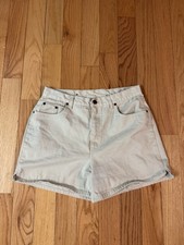 VINTAGE Bill Blass Shorts 14 Women White High Rise Denim Mom Zip Fly Casual 80s