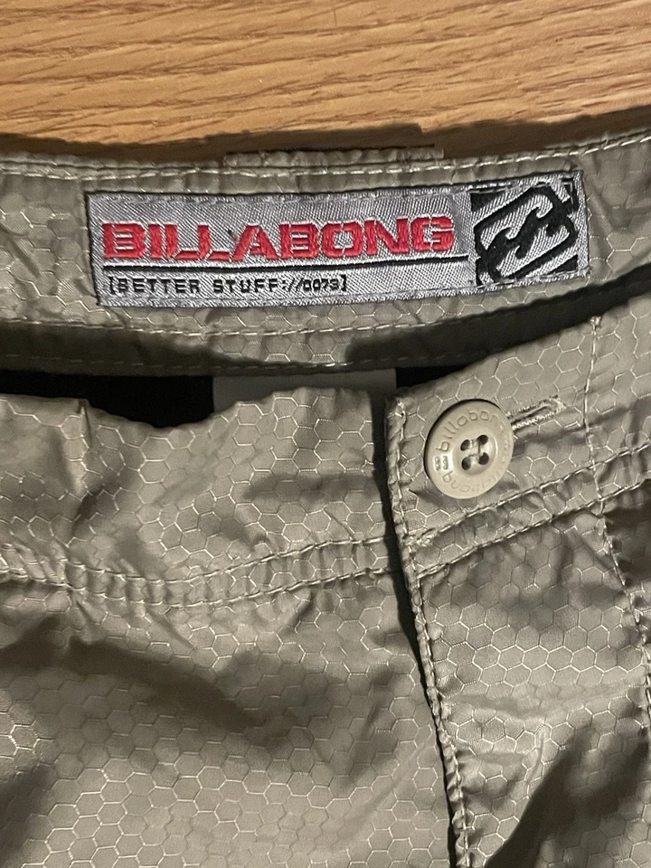 Pantalones Cortos Billabong Vintage Años 90 Carga Cordón Paracaídas Nylon Talla 31 Foto 2 de 4