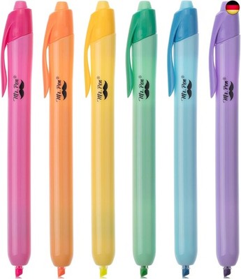 Mr. Pen Glitzer-Textmarker, 8 Stück, metallische Farben, Keilspitze,