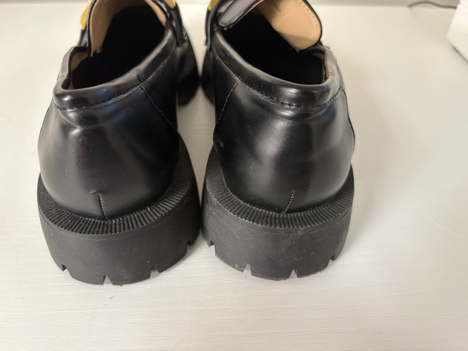 SAOLA Mocassini donna neri impreziositi ZARA con suola track taglia 8US "OTTIMO ACQUISTO"