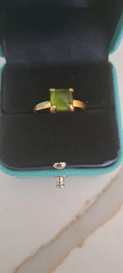 Anillo cabouchon vintage Tiffany Peridoto Paloma Picasso pila de azúcar Foto 3 de 4
