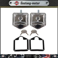 2 Stainless Door Lock for Trailer Toolbox RV Handle Latch 4-3/8" Paddle Key