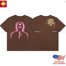 New Apparel Sp5der Worldwide Tee, Brown Graphic T-Shirt, Hip Hop Streetwear