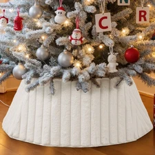 Lanpn 24 Inch Christmas Tree Collar, Plush Tree Collar Tree Stand Cover Xmas ...
